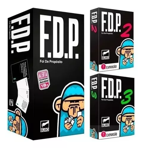 Kit Jogo De Cartas Fdp Foi De Propósito Expansão 2 E 3 Buró