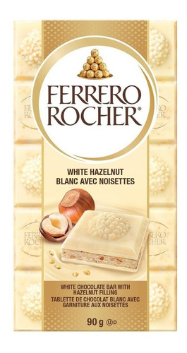 Barra De Chocolate Blanco Ferrero Rocher Milk Hazelnut 90g