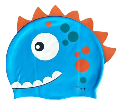 Touca De Natação Infantil Piscina Toca Toquinha Personagens Cor Dinossauro Azul