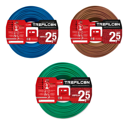 Cable2 5mm Unip. Trefilcon Pack X3 Rollos 100mts Cobre+cupon
