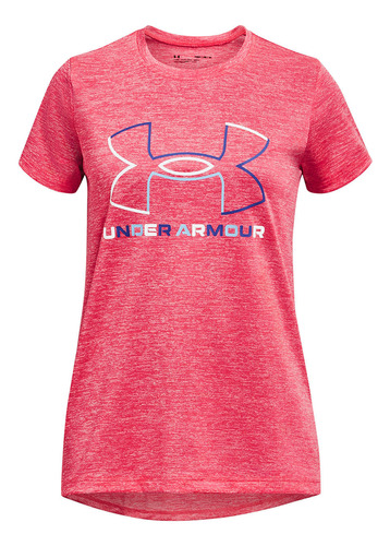 Polera Training Ua Tech Big Logo Twist Fucsia Niña