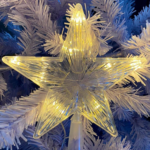 Estrella Fugaz Punta De Arbol Navideño Luz Cálida Led