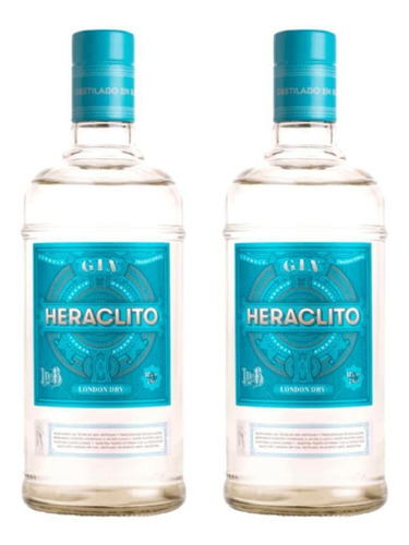 Gin Heráclito & Macedonio London Dry Botanic 750ml X2 Oferta