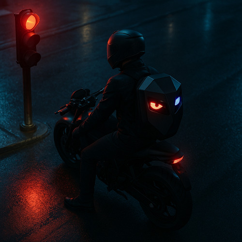 Mochila Baú Motoqueiro Led Inteligente Bluetooth Resistente
