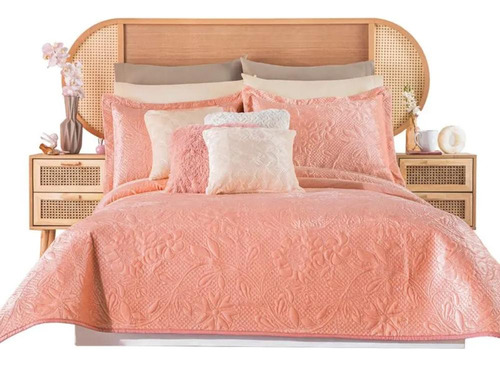 Edredon Con Funda Neo Concord Velvet Coral Individual Diseño De La Tela Velvet Deep Rose