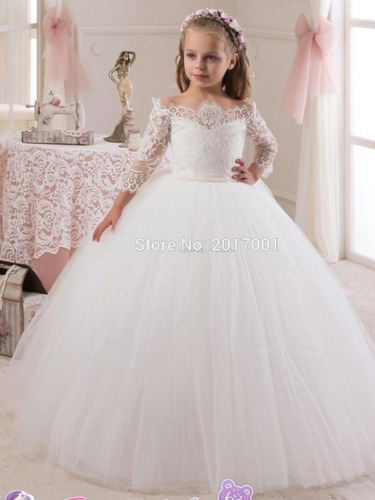 Imagen 8 de 9 de Vestido De Lujo Bautizo Primera Comunión Bodas Cumpleaños Fi