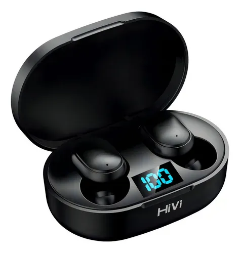 Hivi Fone De Ouvido Bluetooth 5.0 Par Sem Fio Duplo Cor Preto