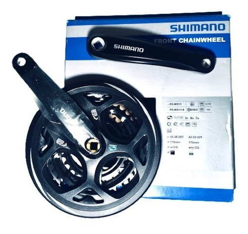 Imagen 2 de 5 de Plato Y Biela Shimano Altus Fc M311 - 48-38-28t - 170mm W/cg