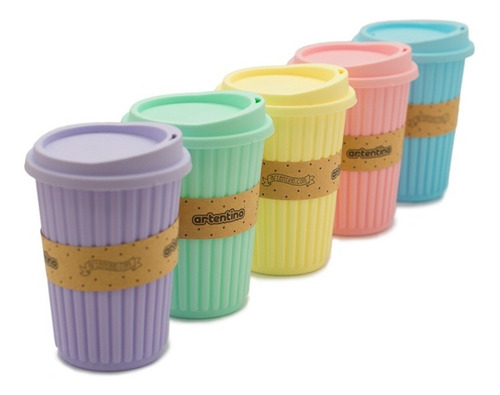 Imagen 2 de 9 de Pack 12 Vasos Térmicos Taza Jarro Tapa Silicona Frio Calor