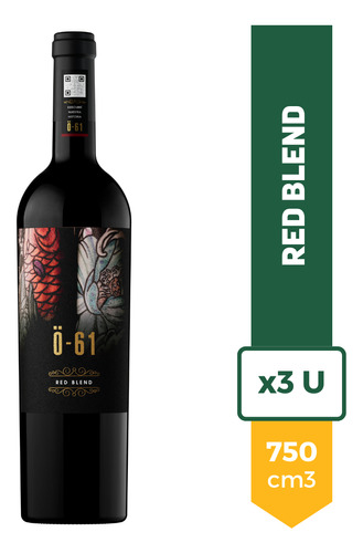 Vino O-61 Red Blend Tinto 750ml Pack X3