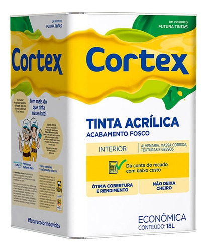 Tinta Látex Anti Mofo Parede Cortex 18l Sem Cheiro Cores Cor Pessego