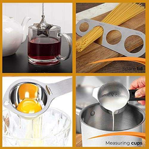 Juego De Tazas Y Cucharas Medidoras De Acero Inoxidable De 1