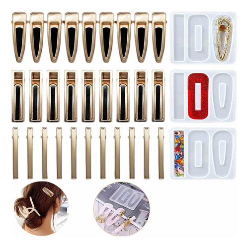 .. 63 Piece Pinza De Pelo Diy Moldes De Resina Joyería Molde