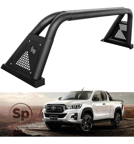 Roll Bar Toyota Hilux 2016/2021 Go Rhino Sport Bar 3.0 Negro