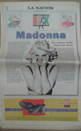 Suplemento La Nación Historia Rock 10/1993 Madonna Robben Fd