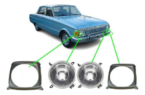 Juego De Opticas Y Aros Para Falcon / Ranchero 1980