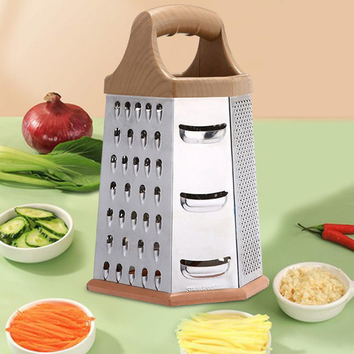 Rallador De Caja De Acero Inoxidable Versátil Con Mango