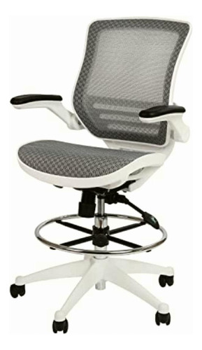 Flash Furniture Mid-back Transparent Gray Mesh Drafting Color Blanco