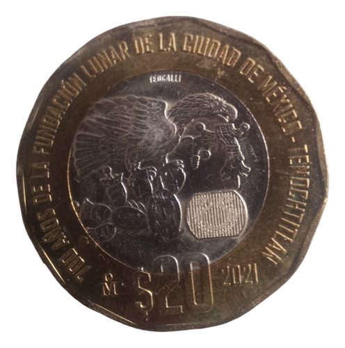 Moneda 700 Años De La Fundación Lunar (tenochtitlan)