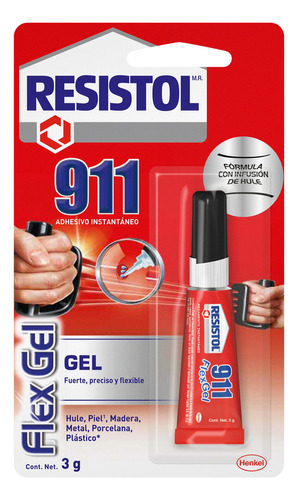 Resistol 911 Pegamento Instantáneo Flex Gel 3 Gr