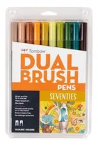 Comprar Set 10 Marcadores Doble Punta Fina\u002Fpincel Seventies Tombow
