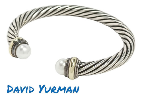 Brazalete David Yurman Xl Auténtico Cuerpo Brazalete Plata F Plateado Y Dorado 18 Cm 18 Cm (Usado)