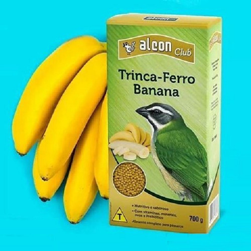 5 Cx.  Alcon Club Trinca-ferro Banana Ração P/ Pássaros 700g