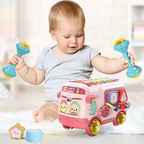 Autobus Rompecabezas Xilofono Juguete Interactivo Para Bebe