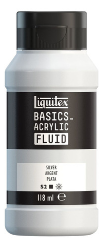 Tinta Acrílica Liquitex Basics Fluid 118ml Silver