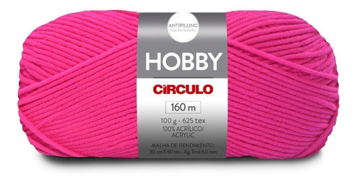 Lã Hobby Círculo 100g Cor Rosa-Neon - 6774