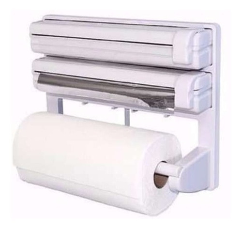 Imagen 2 de 10 de Triple Dispenser De Cocina Porta Rollo Papel Film Aluminio