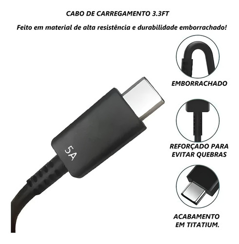 Carregador Compatível Com Samsung Modelo Turbo 25w Ativa O Carregamento Rápido Carregador Fast Travel Adapter Usb-c Usb-c Carregador Rapido Carrega Rapido Carregamento Fast Proteção conta sobrecarga