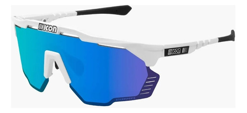 Lentes Scicon Aeroshade Kunken Gafa Deportiva Ciclismo Lente Azul Armazón Blanco