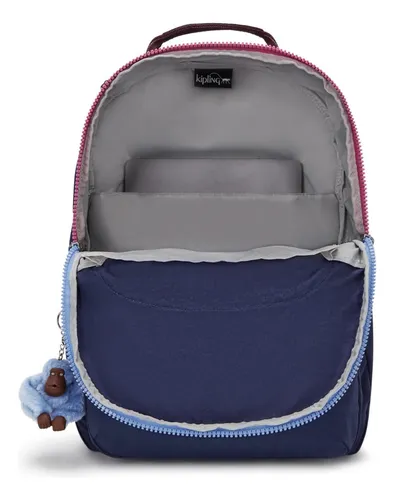 Mochila Kipling Seoul Color Mod Navy Diseño De La Tela Lisa