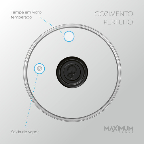 Frigideira Wok Com Tampa Maximum Stone 28cm Preto Panelux