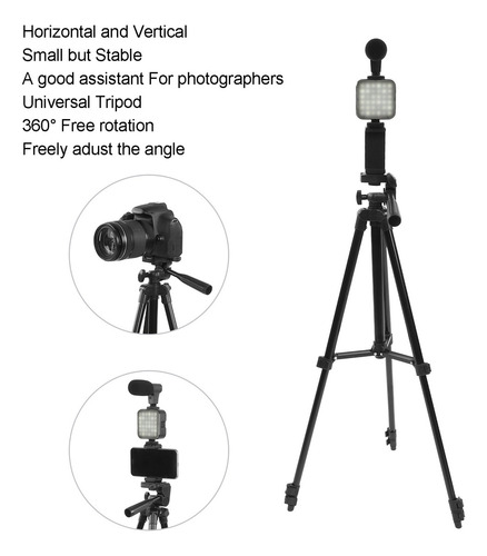 @ Vlog TriPod Kit Equipo De Grabación De Video Mic Led Luz