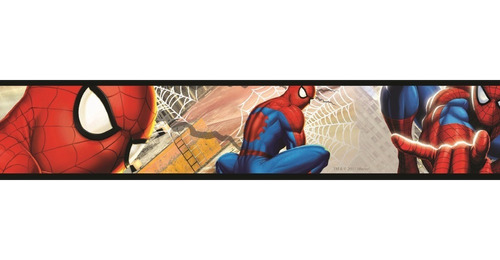 Imagen 1 de 9 de Guarda Autoadhesiva Muresco 12571 Spider Man 5cm X 5mts Soul