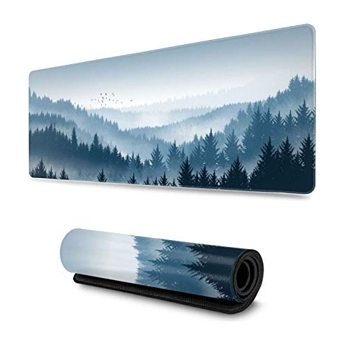 Fog Forest Blue Mountains Gaming Mouse Pad Xl, Alfombri...