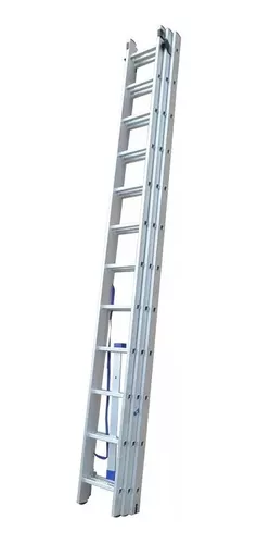 Escalera Aluminio Extensible 3 Tramos, 11 Escalones - 8,2mt