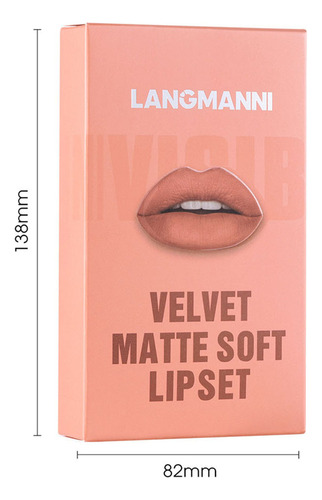 Set De Lápiz Labial 3 En 1, Brillo Labial Y Lápiz Labial Imp