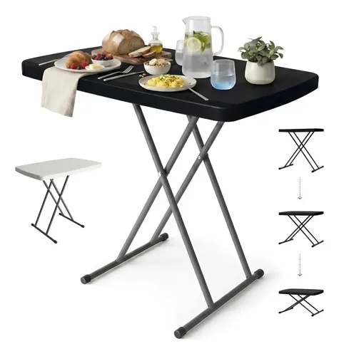 Raganet Mesa De Servicio Chica Plegable 8 Elevaciones Negro