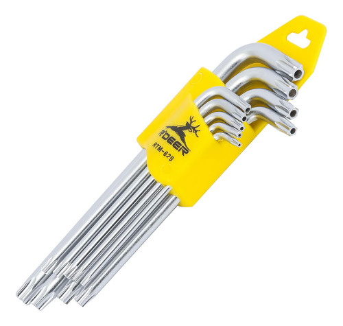 Juego De Llaves Torx Brazo Largo 9 Piezas Nivel Industrial A