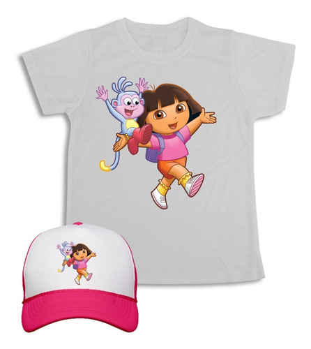 Dora La Exploradora Camiseta + Gorra  Combo Para Niñas
