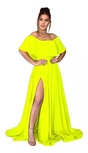 septiembre torpe cajón Vestido Amarillo Largo De Fiesta | MercadoLibre 📦