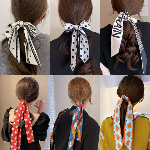 Pañuelo De Seda Retro, Accesorios Para El Cabello Para Mujer