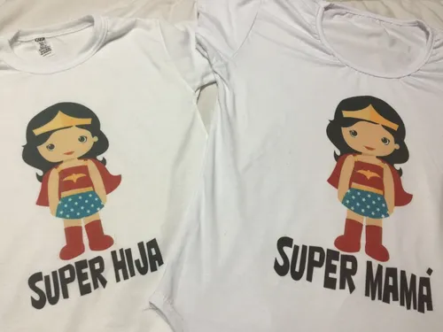 Combo Remeras Padre E Hijo, Super Heroe, Simpsons, Smile