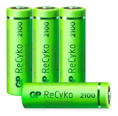 4 Pilas Aa Recargables Gp 2100mah Eco 1.2v 500 Ciclos