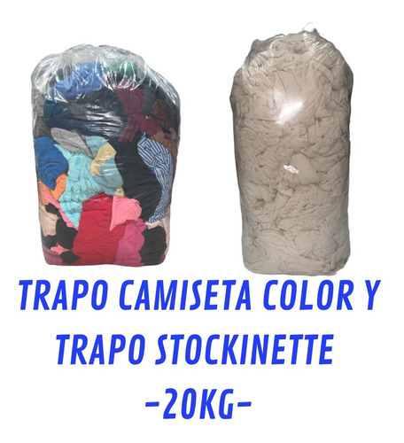 Trapo Industrial - Stockinette Y Camiseta Color - 20kg