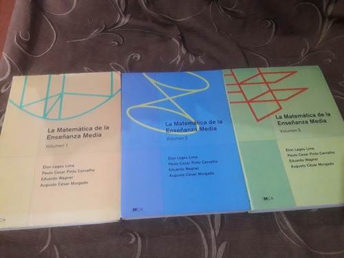 Libro La Matemática De La Enseñanza Media 3 Tomos Lages Imca