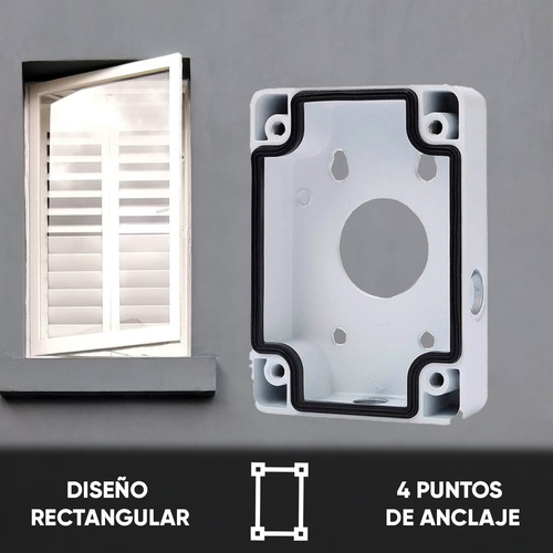 Dahua Caja De Conexiones Dh-pfa132-e Para Cámaras Fisheye Rectangular con anclaje en 4 puntos Compatible con PFA151, PFA150 y cámara PTZ Dahua Aluminio
